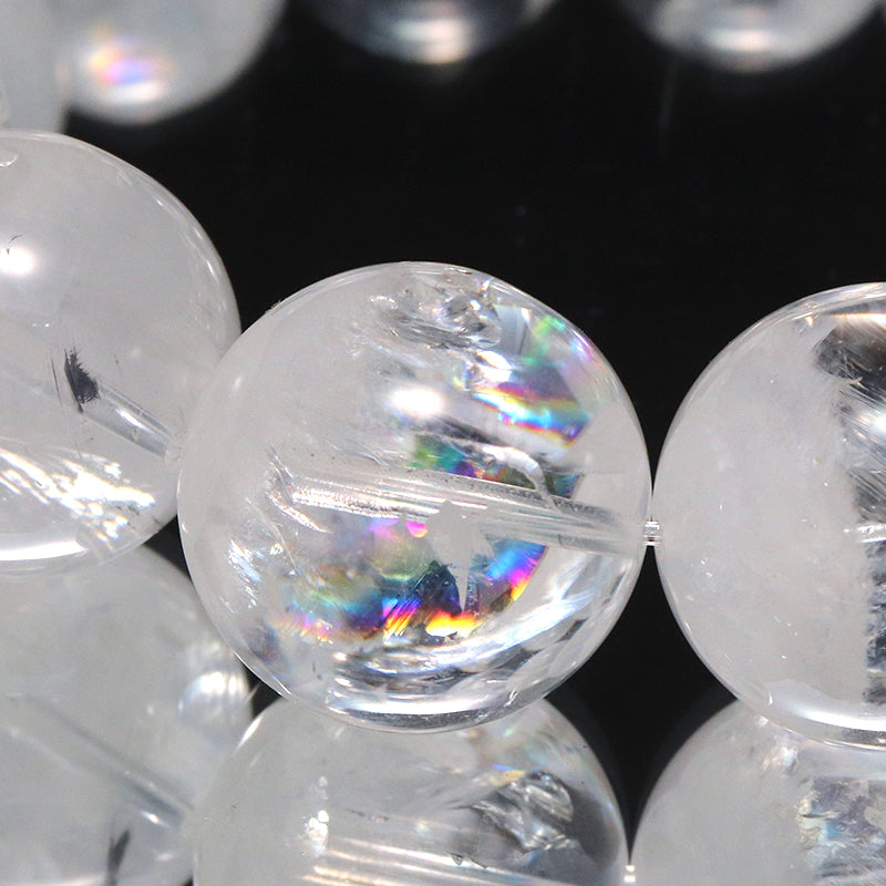 【動画】ブレス　アイリスクォーツ　ホワイトファントム入り＜ブラジル産＞　丸 [co-g2051]