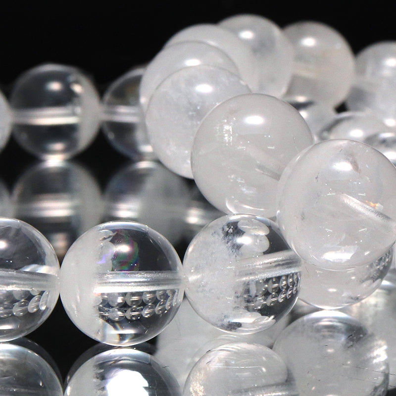 【動画】ブレス　アイリスクォーツ　ホワイトファントム入り＜ブラジル産＞　丸 [co-g2051]