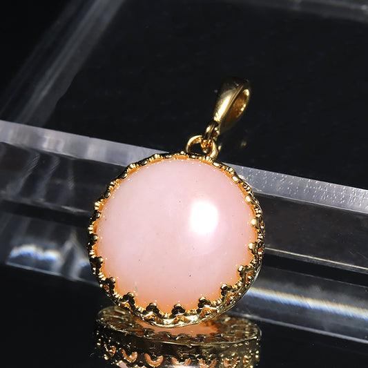Get 30% off when you purchase 10 or more eligible items. Discount automatically applied at checkout. Pink Opal Pendant Top (Australian), Round, Approx. 15mm, Stainless Steel, Made in Japan, with Case [co-g0562]