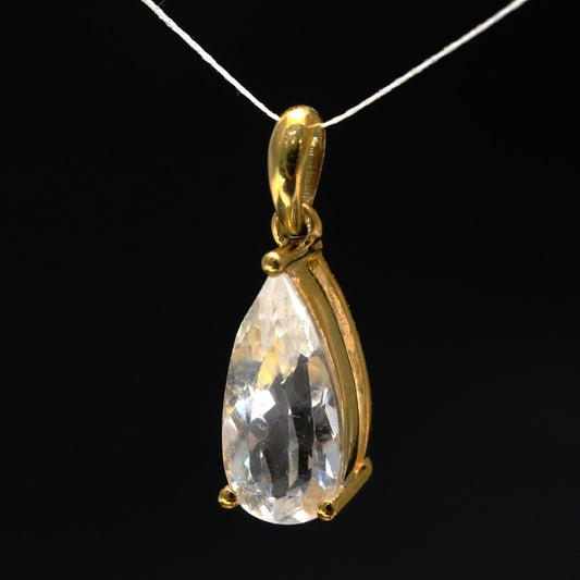 ペンダントトップ　フェナカイト＜ロシア産＞　ドロップカット　約3.5ct　silver925　ゴールド [co-g1142]