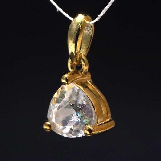 ペンダントトップ　フェナカイト＜ロシア産＞　トリリアントカット　約1.7ct　silver925　ゴールド　[co-g1157]