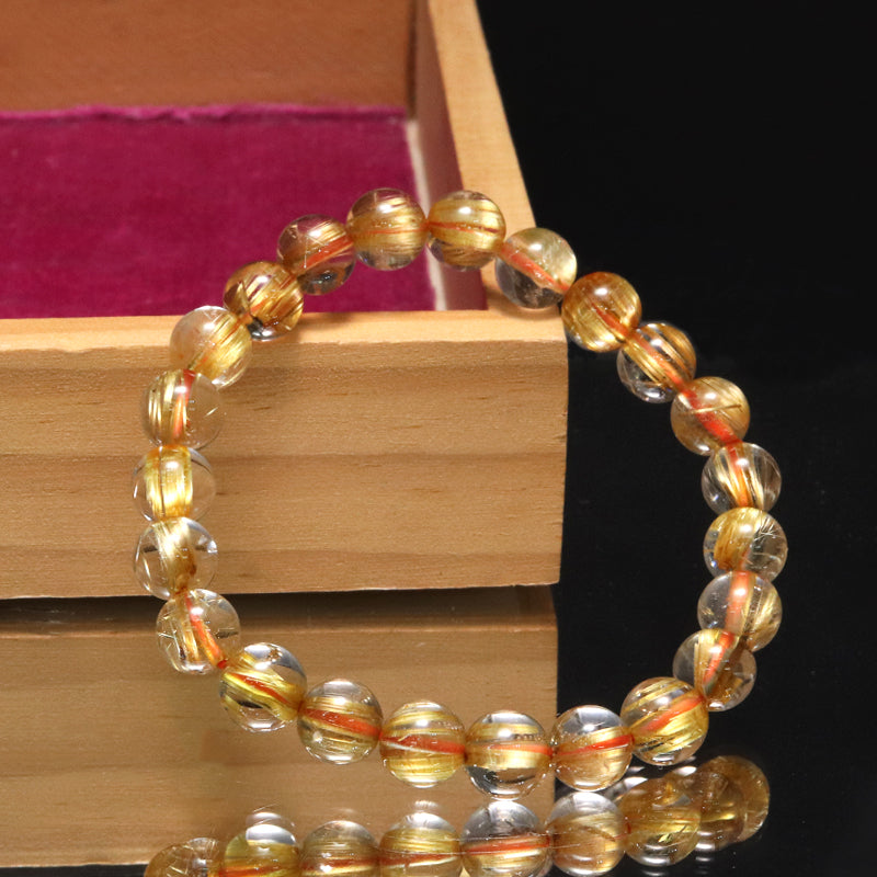 【動画】ブレス　タイチンルチル＜ブラジル産＞　丸約8mm  [co-g2067]