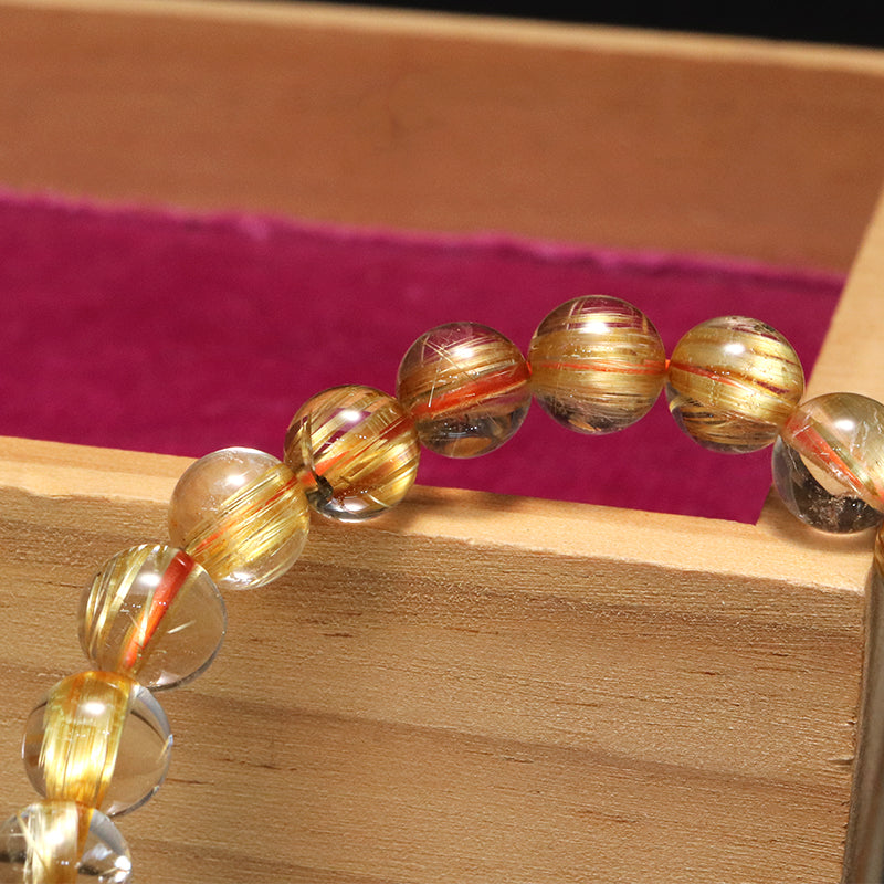 【動画】ブレス　タイチンルチル＜ブラジル産＞　丸約8mm  [co-g2067]