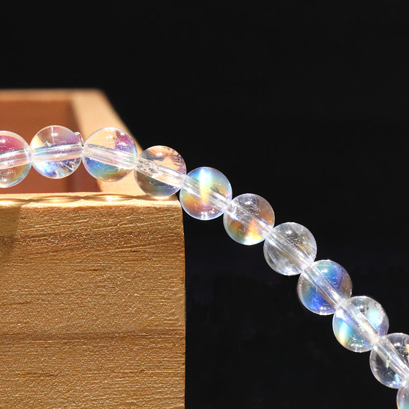 【動画】ブレス　レインボームーンストーン（ホワイトラブラドライト）＜マダガスカル産＞　丸  [co-g2065]