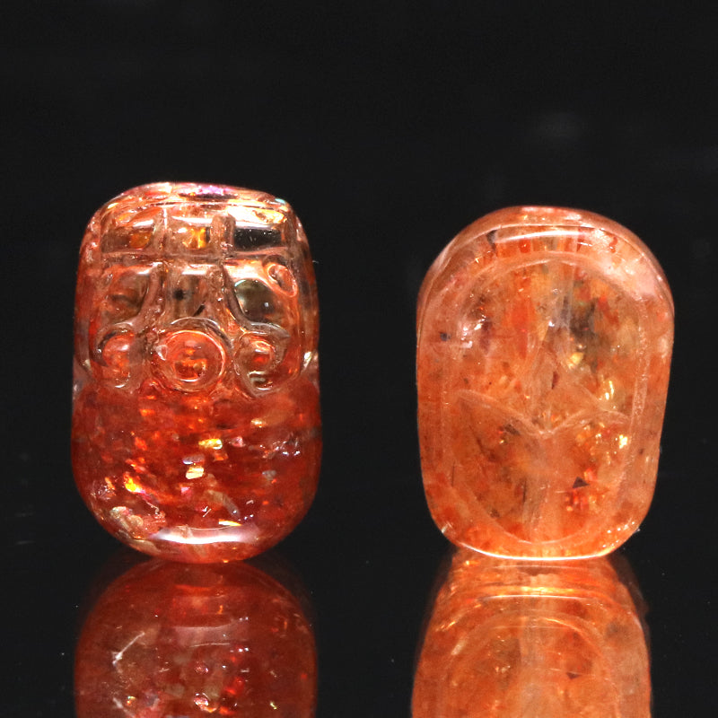 彫り物　サンストーン＜タンザニア産＞　ヒキュウ　穴あり  [co-g2075]