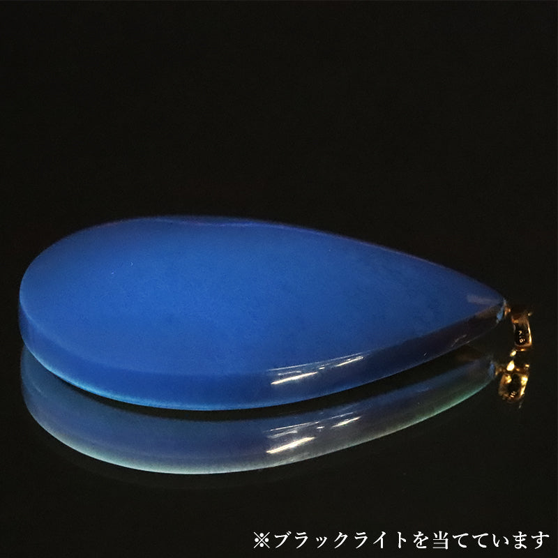スマトラブルーアンバー＜インドネシア/スマトラ諸島産＞　ドロップ型　K18ゴールド  [co-g2623]
