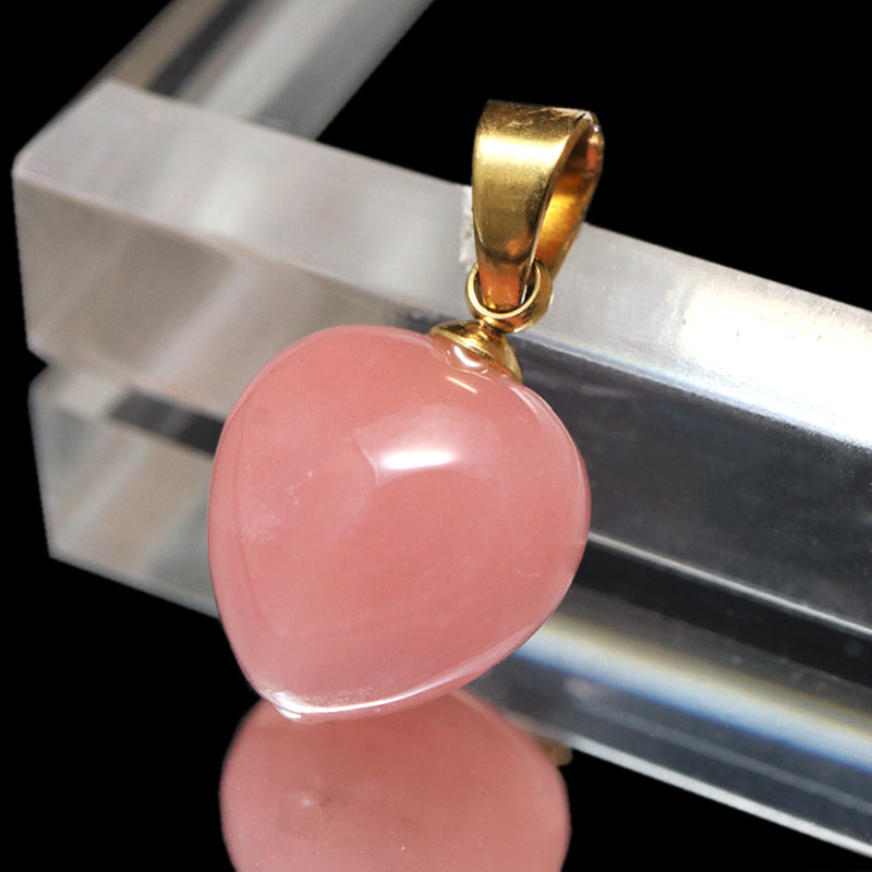 【対象商品10点以上ご購入で30％OFF/決済時に自動割引】ペンダントトップ　グァバクォーツ＜ブラジル産＞　タンブル型　約7～11mm×約8～11mm　ステンレス製  [co-g1158]