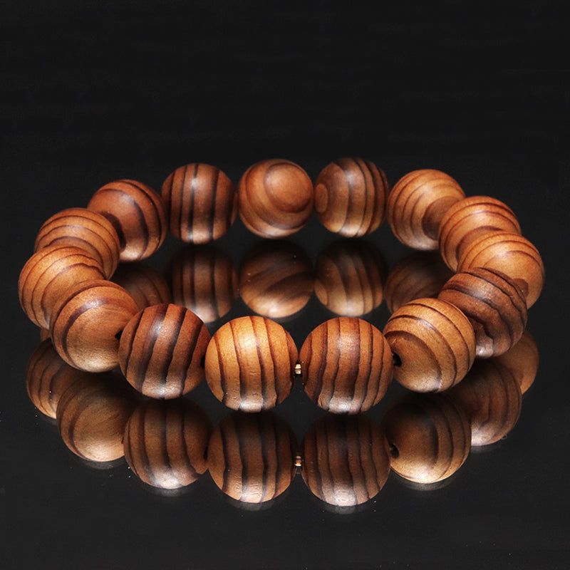 【パワーズウッド】ブレス　高野山参道霊杉　霊珠＜和歌山/高野山産＞　丸  [co-g2099]