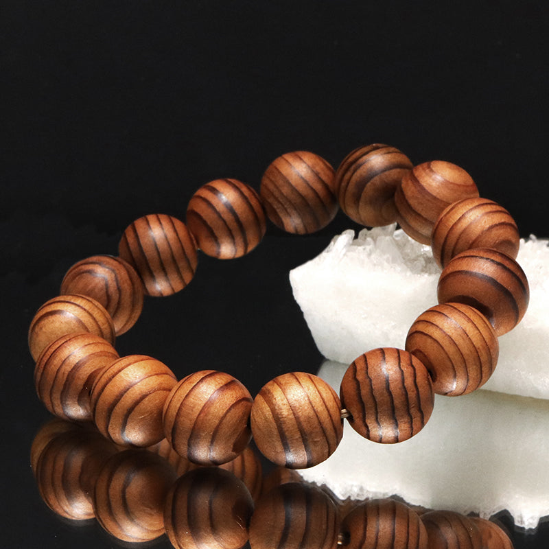 【パワーズウッド】ブレス　高野山参道霊杉　霊珠＜和歌山/高野山産＞　丸  [co-g2099]