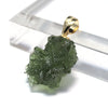 Moldavite Pendant Top (Czech Republic) Raw Stone, 18K Gold, Random Shipment [co-g1183]