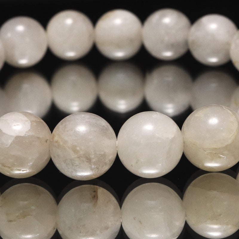 【日本銘石】ブレス　静岡水晶＜静岡県産＞　ホワイト　Aランク　不透明　丸  [co-g2100]