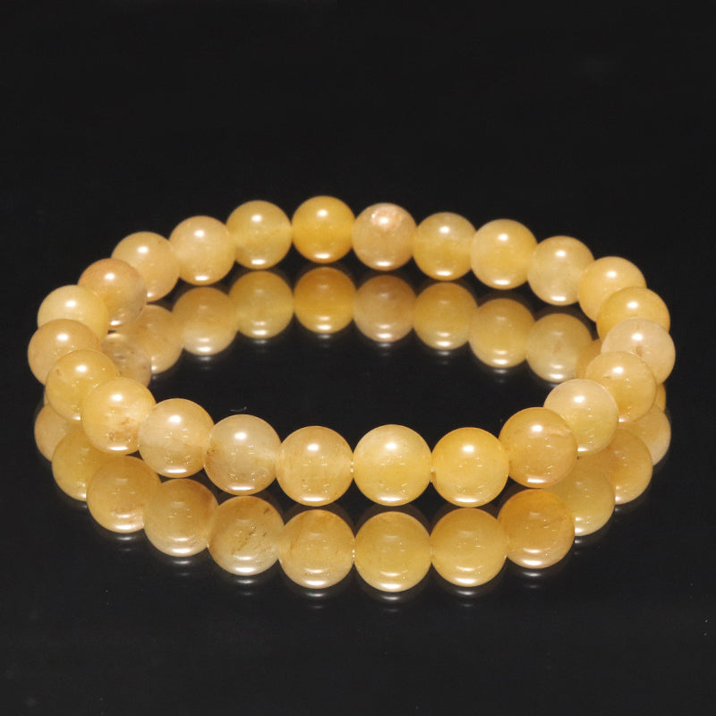 【日本銘石】ブレス　静岡水晶＜静岡県産＞　薄黄　AAAランク　丸  [co-g2101]