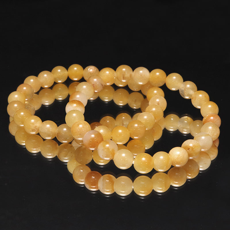 【日本銘石】ブレス　静岡水晶＜静岡県産＞　薄黄　AAAランク　丸  [co-g2101]