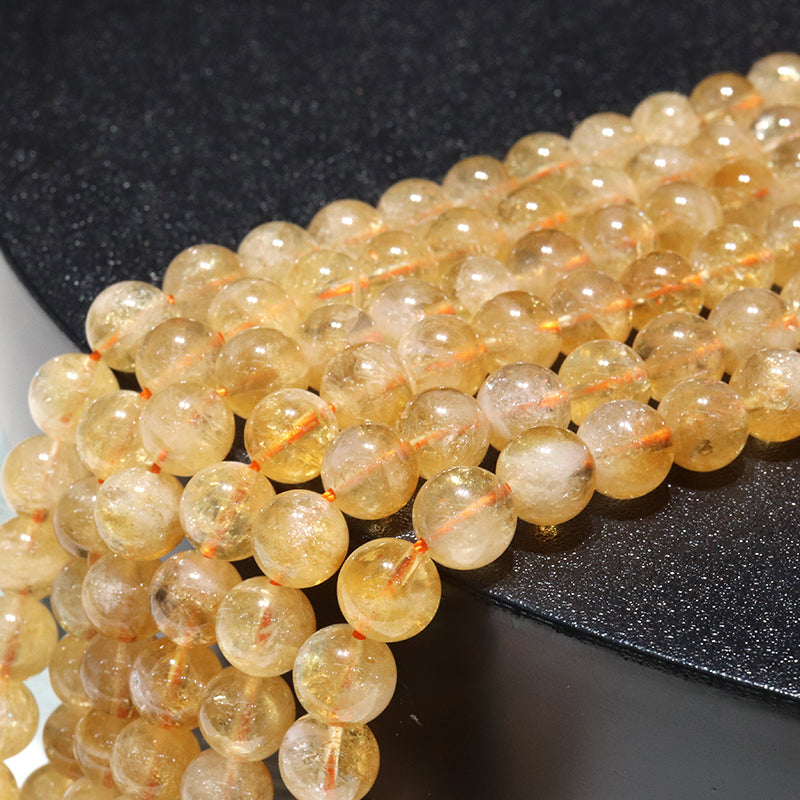連　天然　シトリン　丸 [st-g0143]
