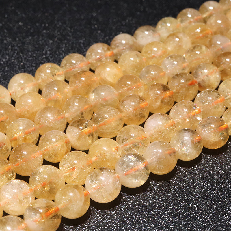 連　天然　シトリン　丸 [st-g0143]