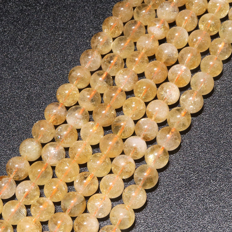 連　天然　シトリン　丸 [st-g0143]