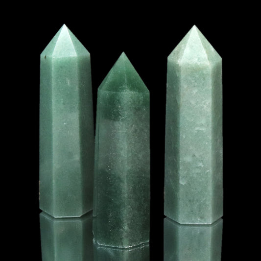 置物　六角柱　アベンチュリン　約2～2.5×7.6～8.6cm [co-g2103]