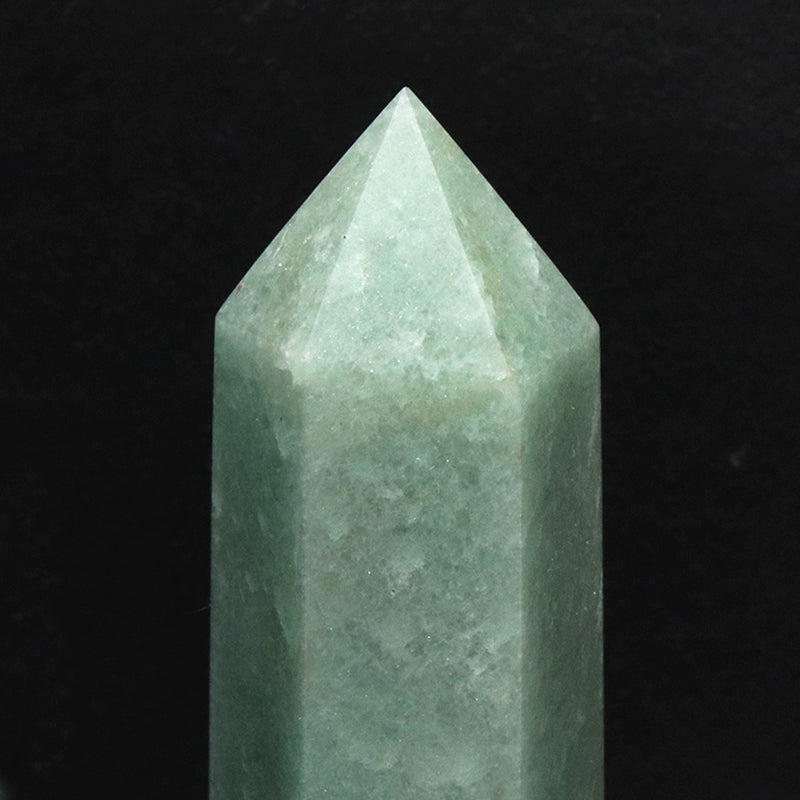 置物　六角柱　アベンチュリン　約2～2.5×7.6～8.6cm [co-g2103]