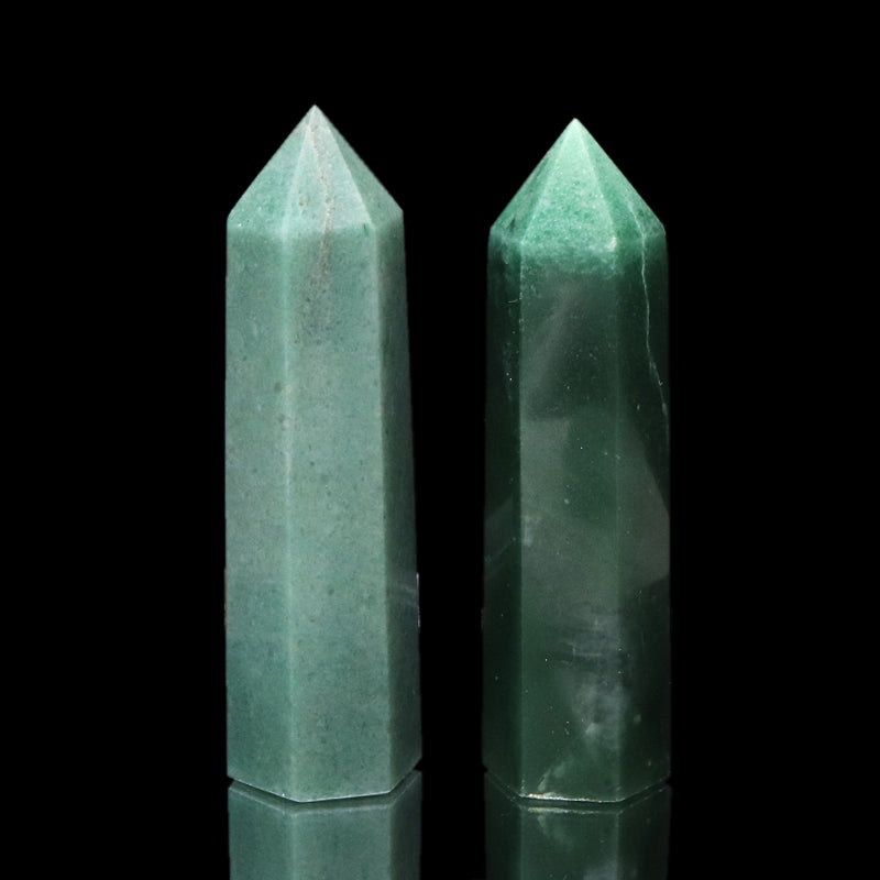 置物　六角柱　アベンチュリン　約2～2.5×7.6～8.6cm [co-g2103]