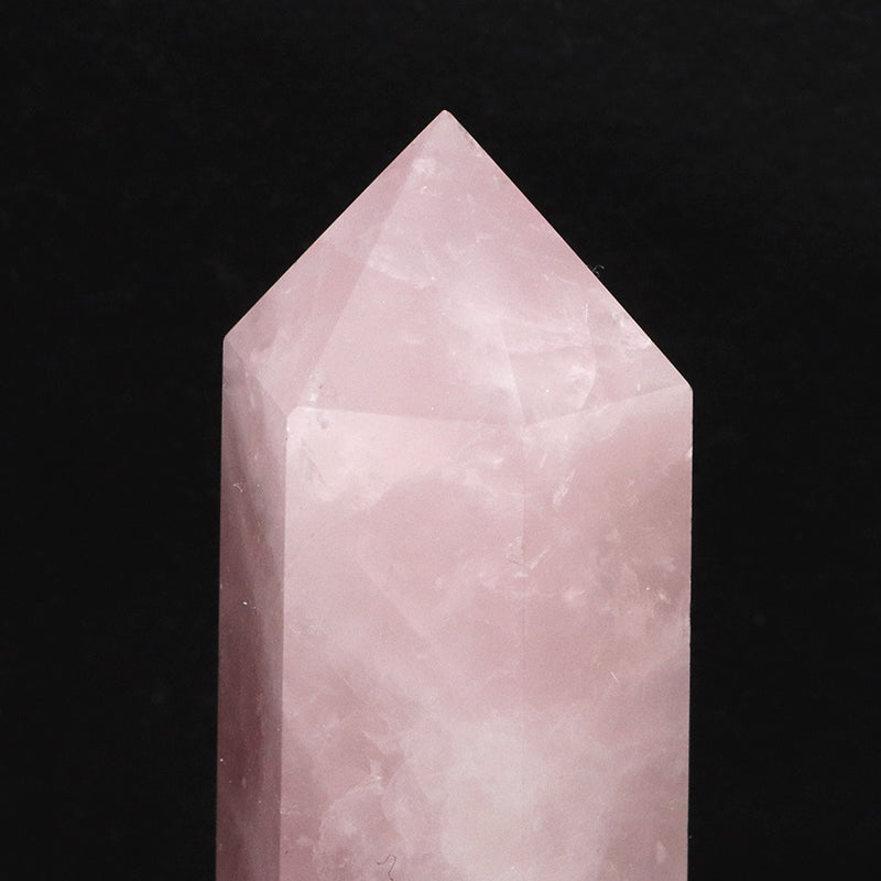 置物　六角柱　ローズクォーツ　約2～2.5×7.6～8.6cm  [co-g2104]