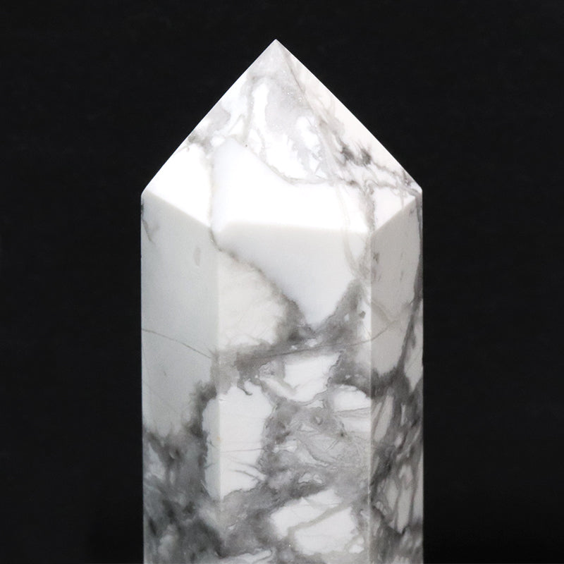 置物　六角柱　ハウライト　約2～2.5×7.6～8.6cm [co-g2105]