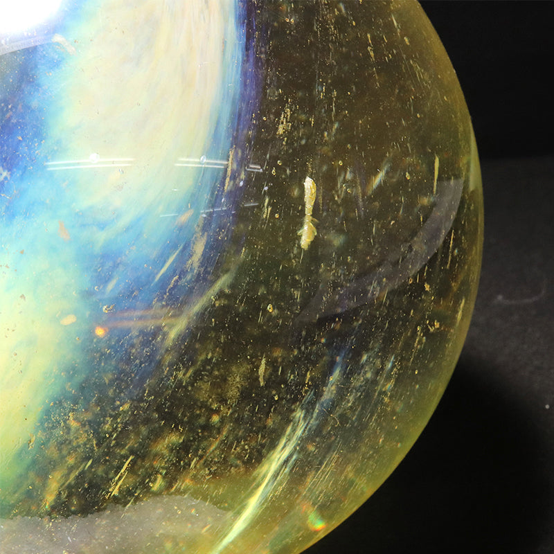 合成レモンクォーツ　丸玉　約15.3cm [co-g2638]