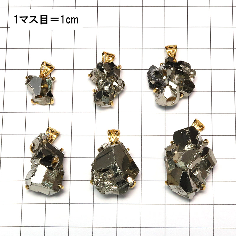 ペンダントトップ　パイライト　Silver925　ゴールド  [co-g2112]