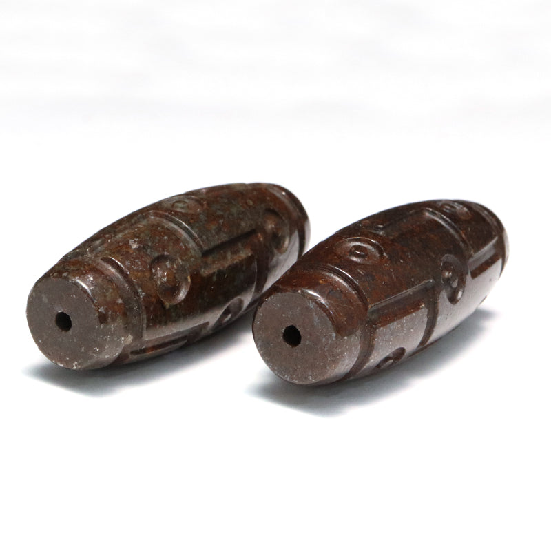 天珠　コンドライトL5＜モロッコ/サハラ砂漠産＞　九眼　証明書付き　 [co-g2115]