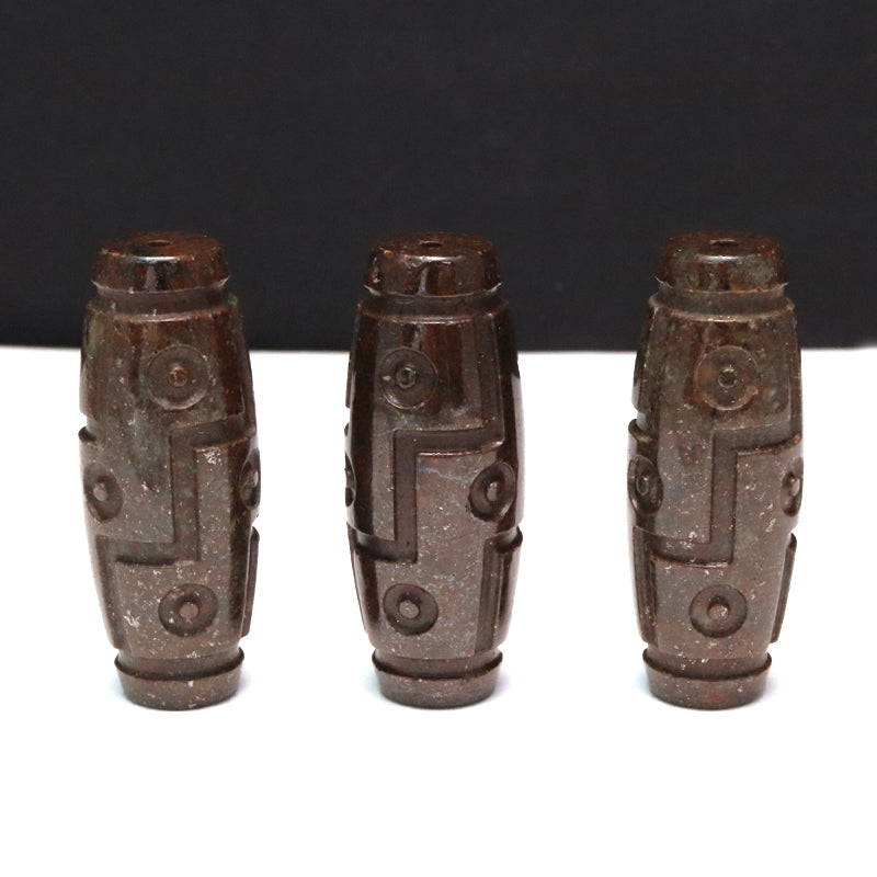 天珠　コンドライトL5＜モロッコ/サハラ砂漠産＞　九眼　証明書付き　 [co-g2115]