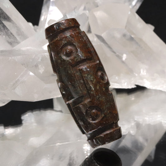 天珠　コンドライトL5＜モロッコ/サハラ砂漠産＞　九眼　証明書付き　 [co-g2115]