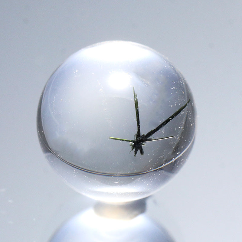 ホーランダイト(星入り水晶)＜マダガスカル産＞　丸玉（無料穴あり加工可：詳しくは本文参照）　ランダム発送 [co-g2644]