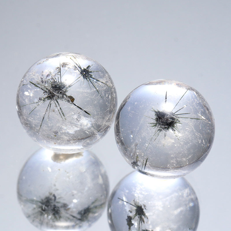 ホーランダイト(星入り水晶)＜マダガスカル産＞　丸玉（無料穴あり加工可：詳しくは本文参照）　ランダム発送 [co-g2644]