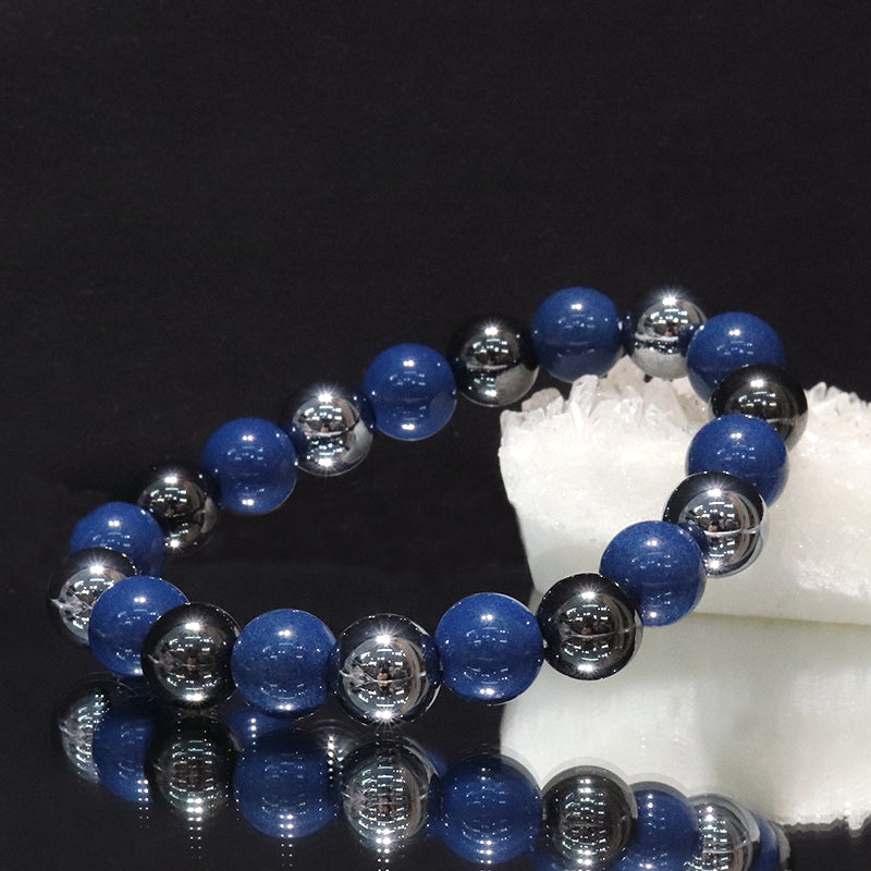 【ことほぎ】健康美ブレスレット　テラヘルツ×北投石(白、黄灰、黒、青、緑)×磁石　丸　全20種　日本製   [co-g2121]