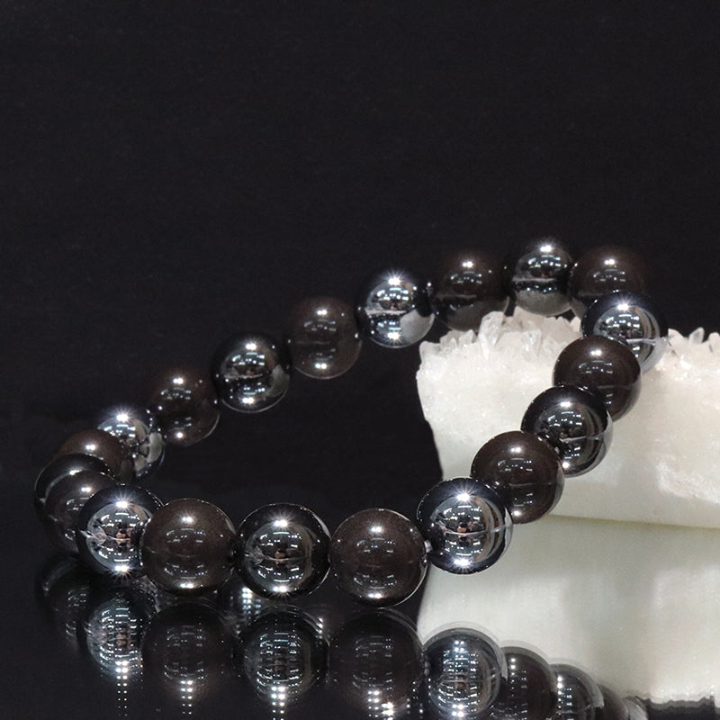 【ことほぎ】健康美ブレスレット　テラヘルツ×北投石(白、黄灰、黒、青、緑)×磁石　丸　全20種　日本製   [co-g2121]