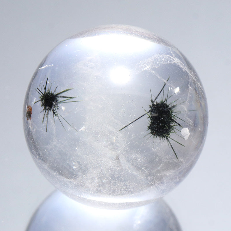 ホーランダイト(星入り水晶)＜マダガスカル産＞　丸玉（無料穴あり加工可：詳しくは本文参照）　ランダム発送 [co-g2644]