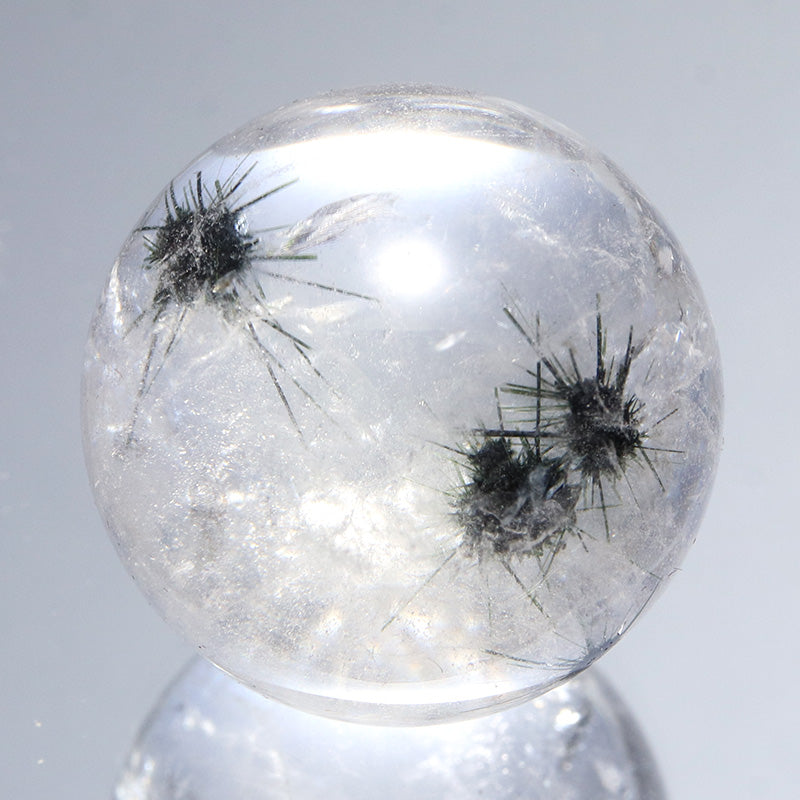ホーランダイト(星入り水晶)＜マダガスカル産＞　丸玉（無料穴あり加工可：詳しくは本文参照）　ランダム発送 [co-g2644]