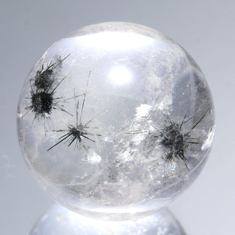 ホーランダイト(星入り水晶)＜マダガスカル産＞　丸玉（無料穴あり加工可：詳しくは本文参照）　ランダム発送 [co-g2644]