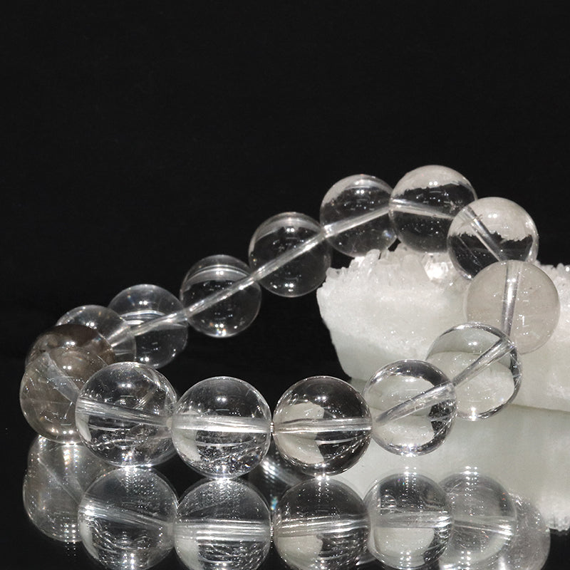 【日本銘石】ブレス　シルバールチルクォーツ＜山梨県産＞　約15ｍｍ　桐箱付き　証明書付き [co-g2123]