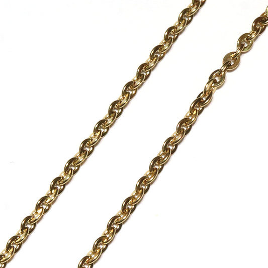 パーツ　サージカルステンレスチェーン　S-22　アズキ(幅約1.9mm) 　ゴールド　[co-g2124]