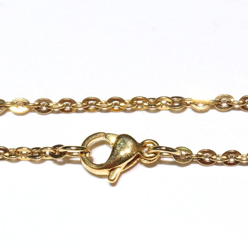 パーツ　サージカルステンレスチェーン　S-22　アズキ(幅約1.9mm) 　ゴールド　[co-g2124]