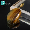 [Buy 10 or more eligible items and get 30% off! Automatic discount at checkout] Bicolor Tiger's Eye Pendant Top (South African), Deformed, Stainless Steel, Gold, Random Shipment [co-g1200]