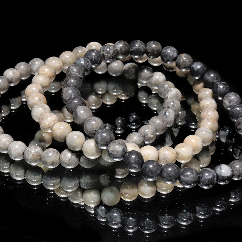 【日本銘石】ブレス　美ら海石＜沖縄県産＞　丸　約6mm  [co-g2130]