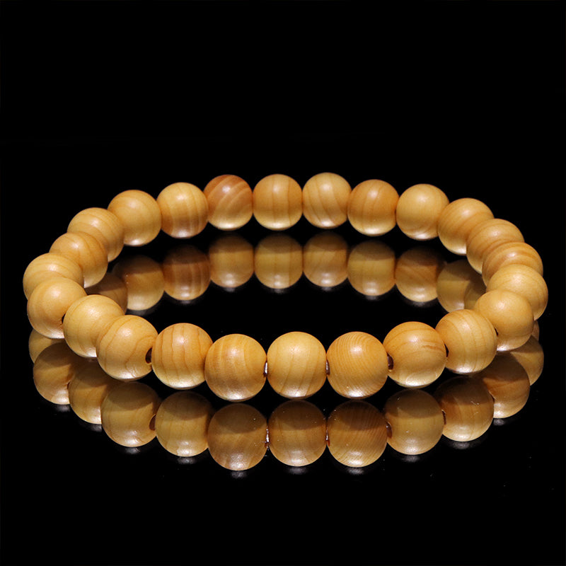 【パワーズウッド】ブレス　高野榧（かや）＜和歌山産＞　丸　約8mm  [co-g2129]