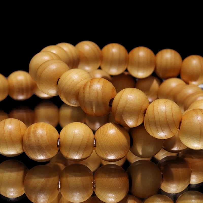 【パワーズウッド】ブレス　高野榧（かや）＜和歌山産＞　丸　約8mm  [co-g2129]