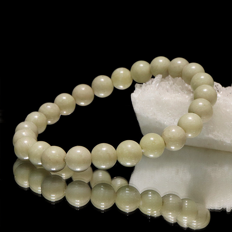 【日本銘石】ブレス　ブルーフェアリースキン＜広島県産＞　丸　約8mm  [co-g2131]