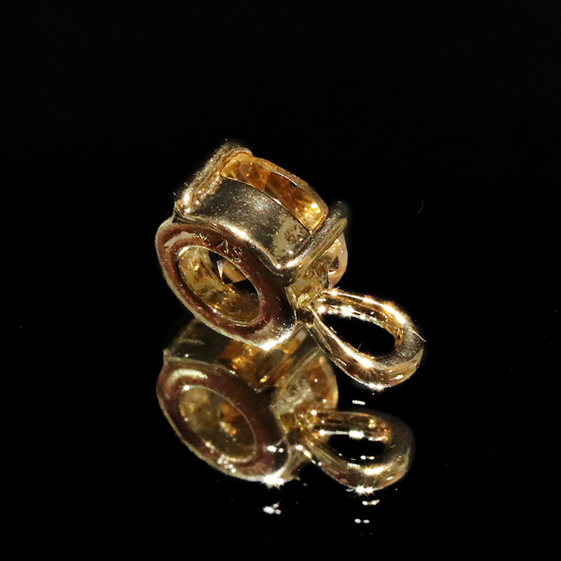 【割引不可】ペンダントトップ　シトリン＜ブラジル産＞　スクエア枠　約6mm　silver925(K18メッキ)  [co-g2134]