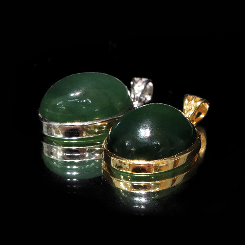 【割引不可】ペンダントトップ　ネフライト＜中国産＞　オーバル型　約14×18mm　silver925  [co-g2135]