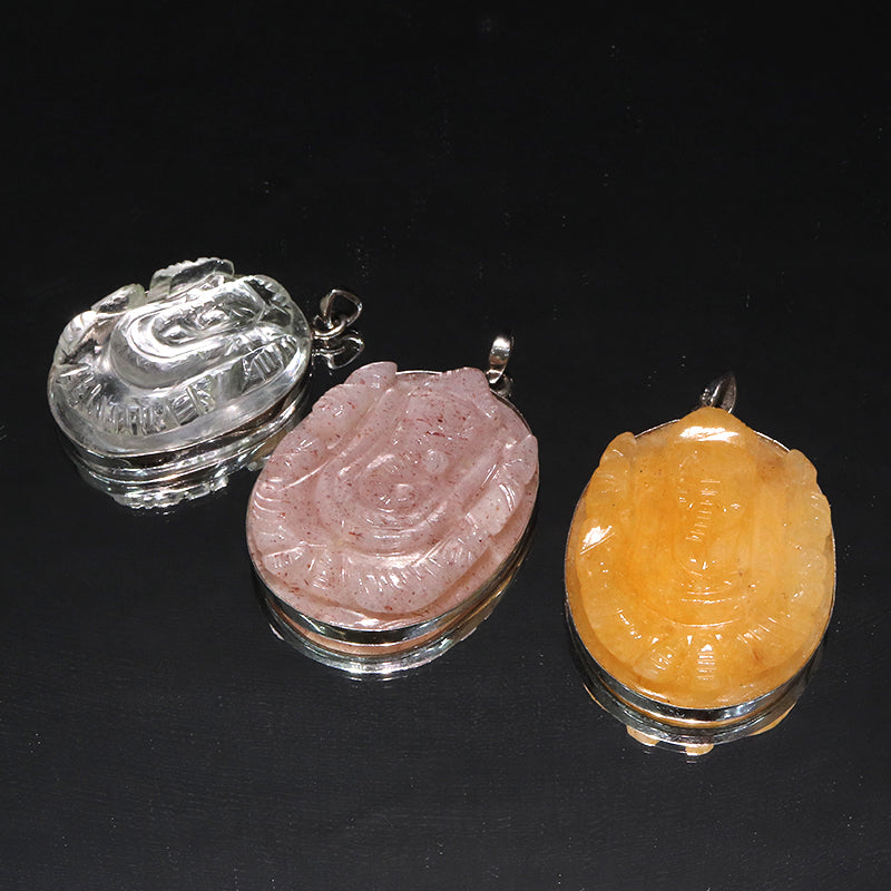 【割引不可】ペンダントトップ　ガネーシャ　オーバル型　約約25～33×35～41mm　Silver925　シルバー　全6種  [co-g2159]