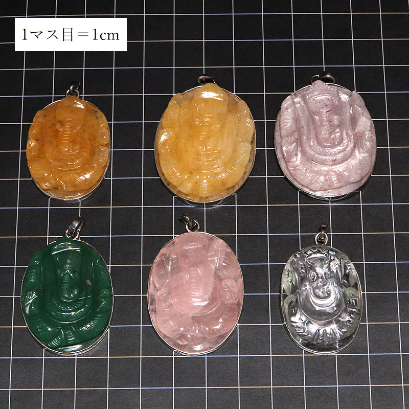 【割引不可】ペンダントトップ　ガネーシャ　オーバル型　約約25～33×35～41mm　Silver925　シルバー　全6種  [co-g2159]