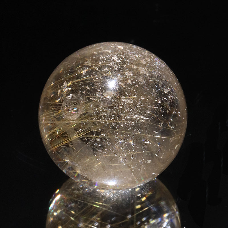 [One of a kind] Round ball of Manihar quartz with rutile, from Manihar, India, approx. 38mm, Himalayan quartz [co-g0005]